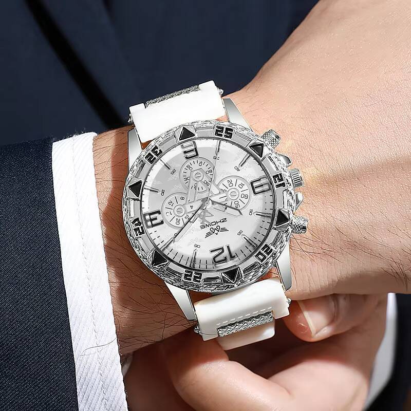 Fashion Large Dial Men's Watch Casual Silicone Band Men Sports Quartz Watches Reloj Hombre