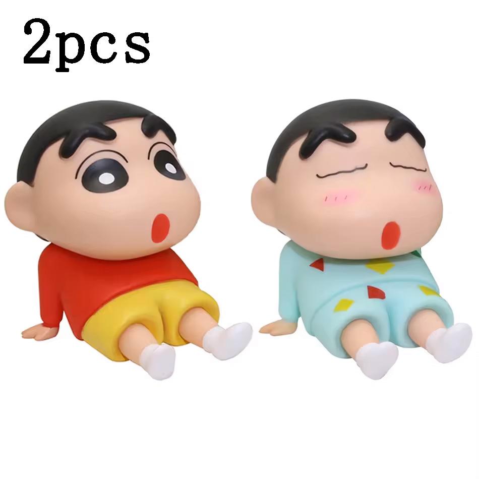 New Anime Crayon Shin-chan Boochan Q Version Kawaii Figure Model Toys Doll Mobile Phone Holder Collect Ornaments Gifts