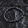 Stylish Black Triangle Beads Bracelets For Men Women Stretch Unisex Gallstone Hematite Wristband Jewelry Father Boyfriend Gift