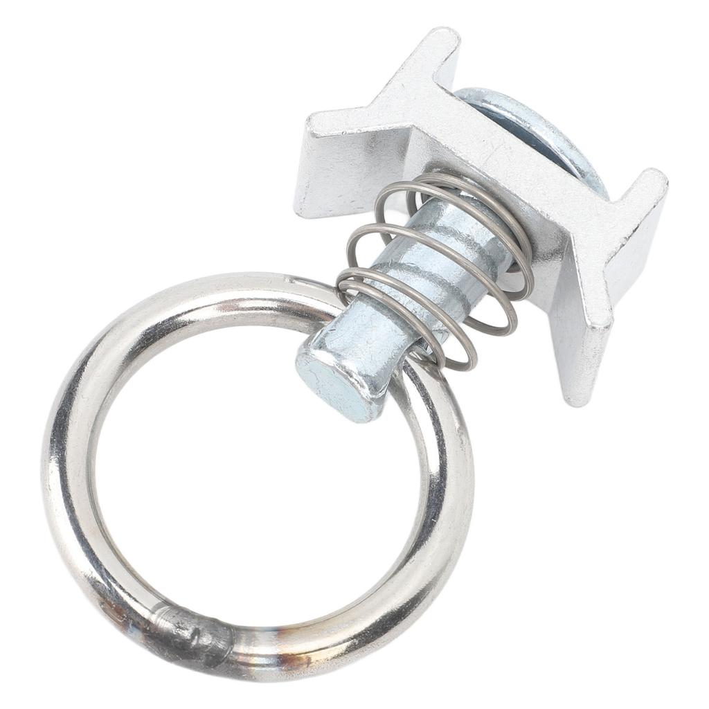 6 SZT. Pojedynczy element mocujący do szyny L z okrągłym pierścieniem, stal nierdzewna, aluminium, element mocujący do kontroli ładunku