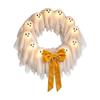 Lighted Character Wreath For Entry Display, 12 Warm Lights, Remote Control, Dimmable 8 Modes, Indoor Timer Accent