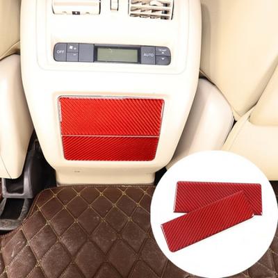 Red Carbon Fiber Rear Air Vent Lower Trim Sticker For Nissan Pathfinder 2013-18