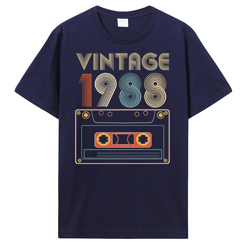 New Men T-shirt Vintage 1985 1986 1987 1988 1989 Tshirt Women T Shirt Men Cotton Tees Hip Hop Harajuku Streetwear