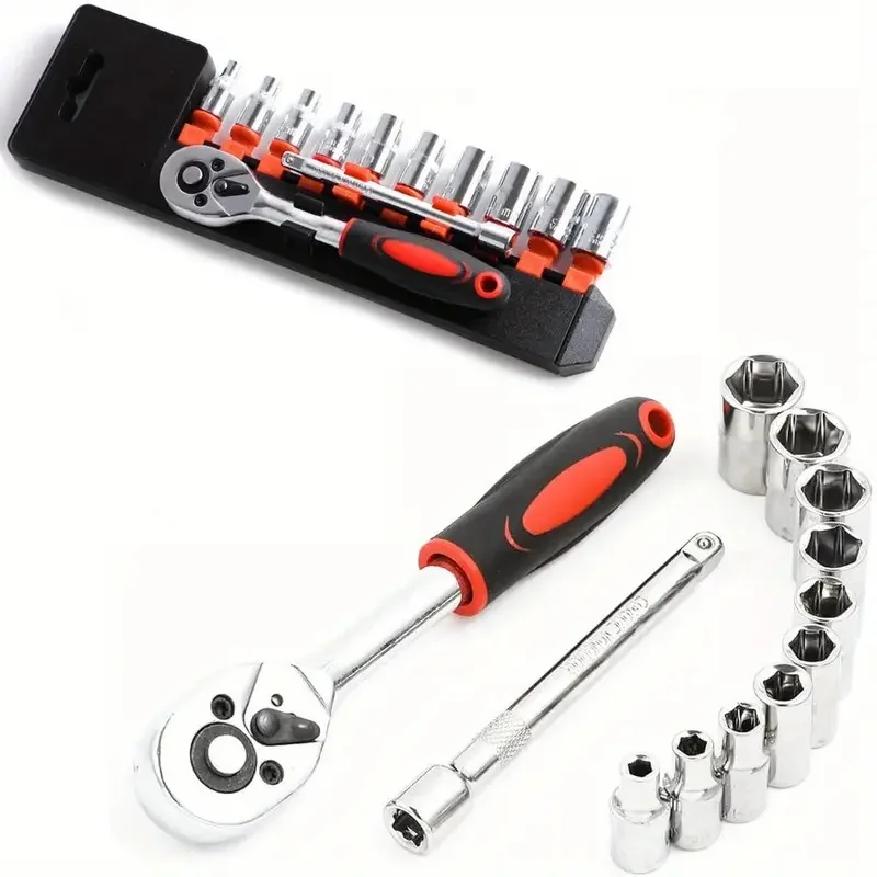 New Upgrade Wrench Socket Set Hardware Car Boat Motorcycle Bicycle Repairing Tool Short Socket Ratchet Auto Repair Tools Hand
