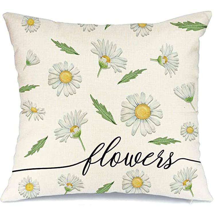 Daisy Sunflower Pillow Case Spring and Summer Home Decoration Pillow Case Pillow Case Cushion Case