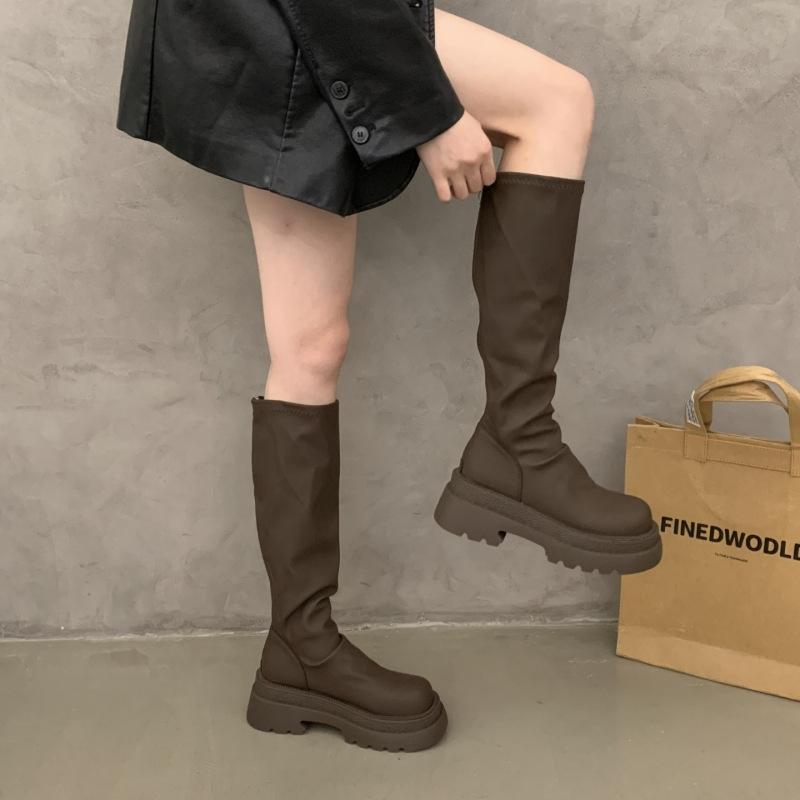 

Модные ботильоны на толстой подошве, женские осенне-зимние, средней высоты, кожаные, для повседневной носки, модные ботильоны Майяр, тренд 40 коричневый