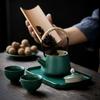Retro green Kung Fu tea set, household simplicity, one pot, two cups, express cup, tea small set, gift box packaging
