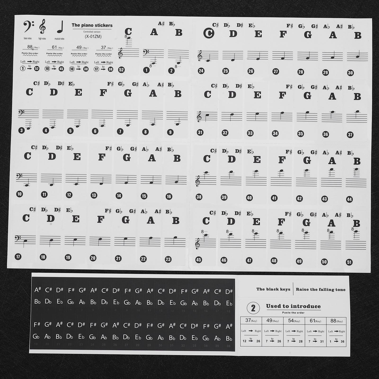 Piano Key Sticker Electronic Organ   Keys Transparent Notation Paster Decoration