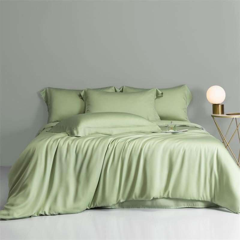 Solid Color Two-Tone Minimalist Lyocell Tencel Duvet Cover - Class A Single Piece Bedding