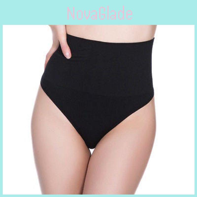 Nylon Seamless Thong Panties High Waist Tummy Control Breathable Women's Shapewear