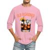 Men's Fashion Casual Seven-Point Sleeve Print Round Neck Top