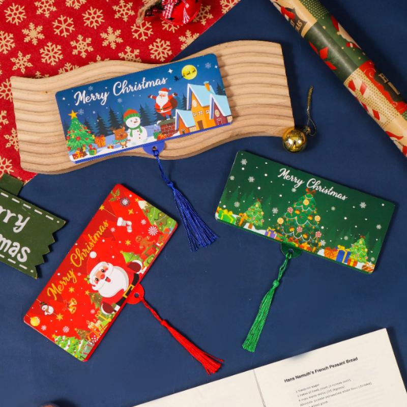 2026 Christmas Santa Claus Xmas Tree Folding Banknote Card Envelope With 10 Card Slot Merry Christmas Decorations For Home