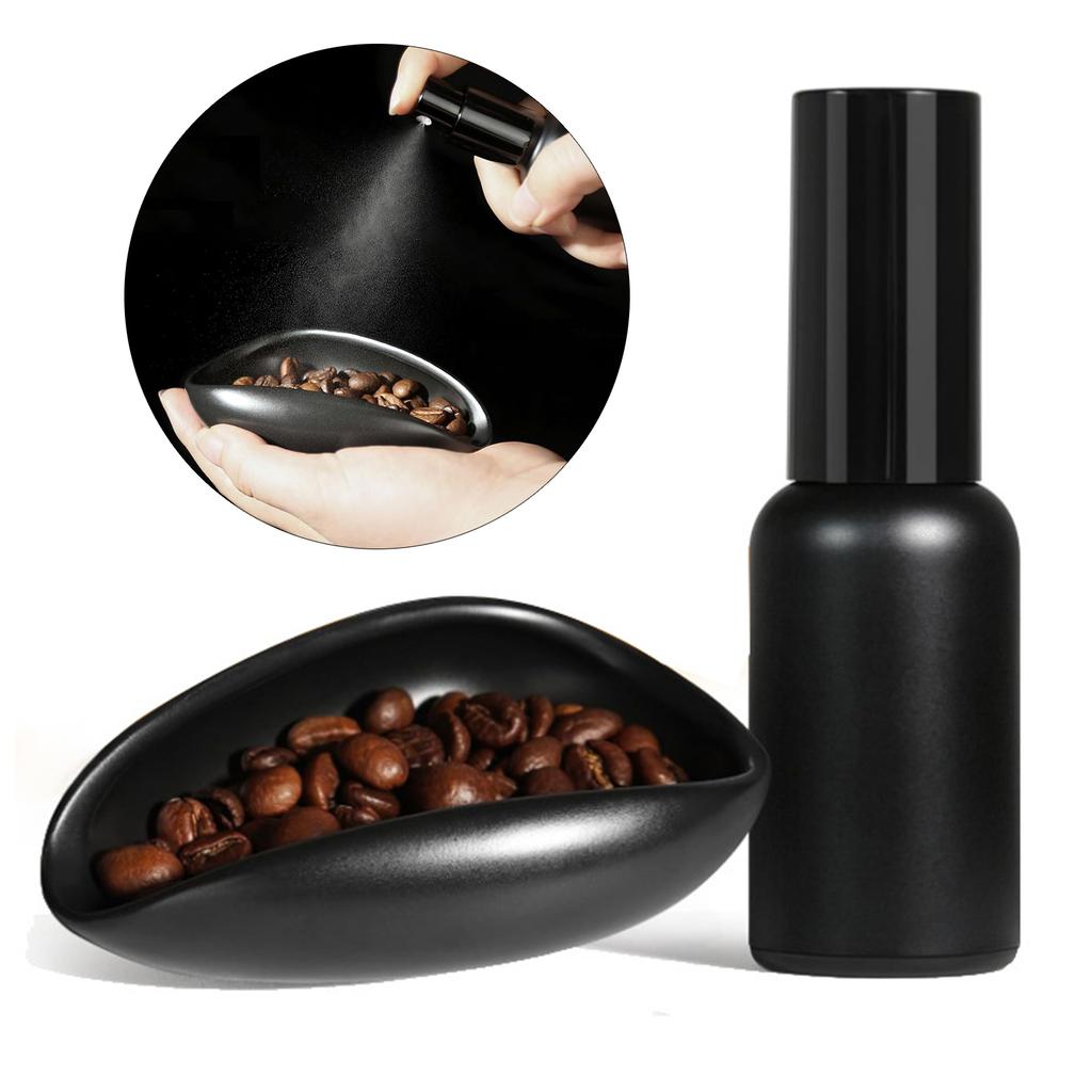 Ceramic Coffee Bean Measuring Cup Sprayed Bottle Set Coffee Dosing Tray Coffee Brewing Equipment Suitable for Coffee