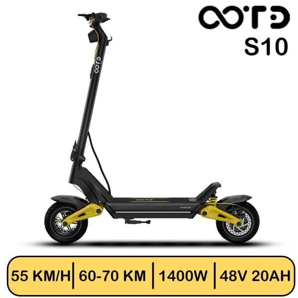 OOTD S10 Electric Scooter - 48V 20AH Battery, 10 Inch Off-Road Tires, Dual Suspension, Full Aluminum Alloy, (No ABE)