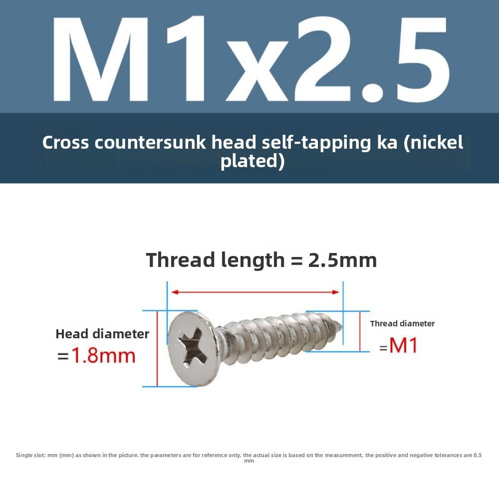 4 PCS Cross Flat Head Wood Screws M1 M1.5 M5 Construction Screws Zinc Plated Self Tapping Wood Screws For Cabinet Fiberboard