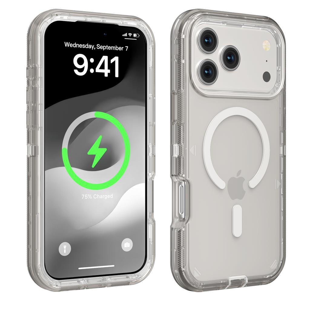 Heavy Duty Armor Ott Box Defender Clear for Mag-Safe Phone Case for IPhone 17 Pro Max Air 16E 15 14 13 Wireless Charging Cover