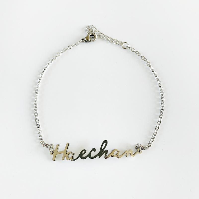 Kpop Nct Member Signature Bracelet Color Stainless Steel Chain Bracelets For Women Fans Jewelry Accessories