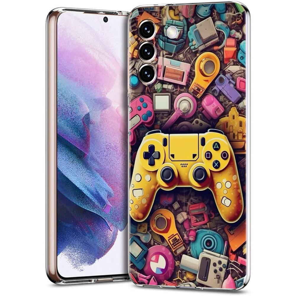 Game Controller Graphic Transparent Cover for Samsung Galaxy S24 S23 S22 S20 S21 FE Ultra S24 S23 S10 S10E S9 Plus 5G Phone Case