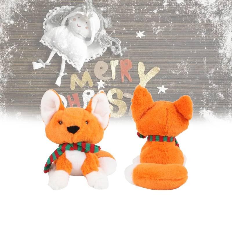 Fox Scarf Christmas Plush Toy Girl Children Birthday Holiday Gift Doll Decorated
