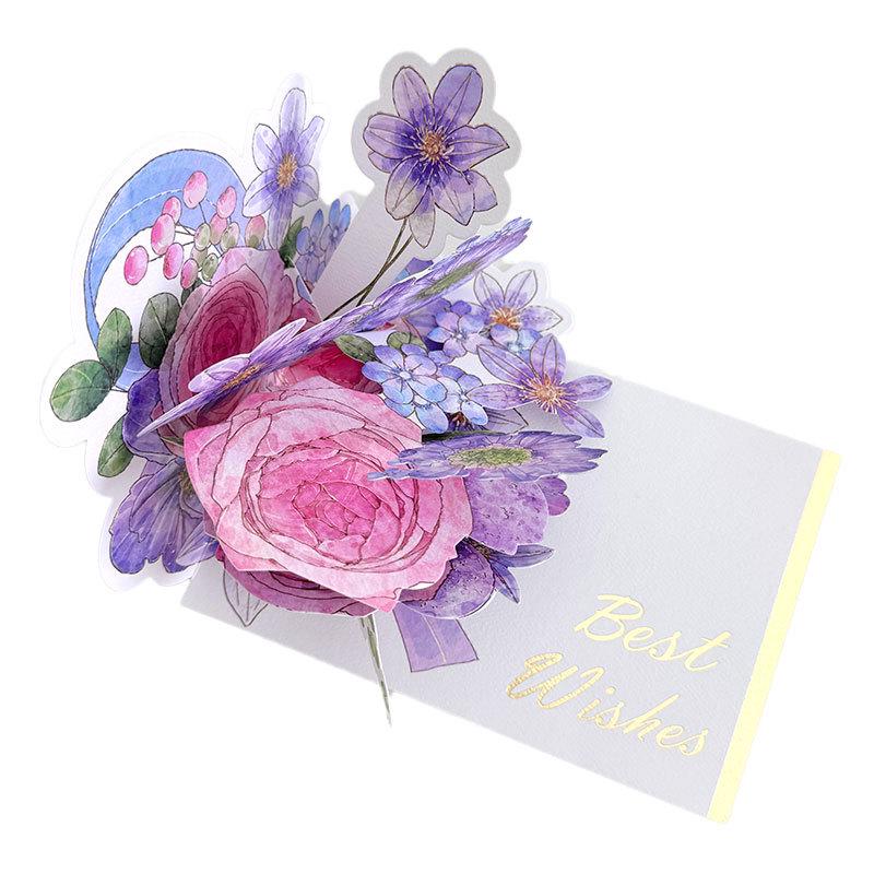 Creative Watercolor Flowers 3D Pop-up Card with Envelope - Perfect for Valentine's Day, Birthday, or Special Blessings