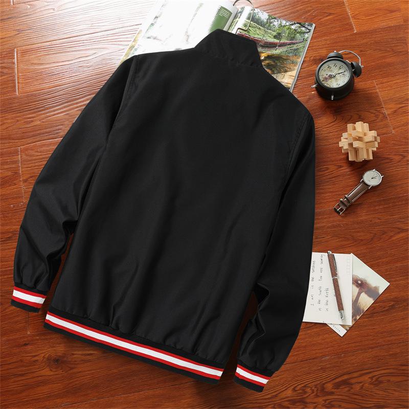 Повседневная мужская куртка большого размера с воротником-стойкой на весну и осень 2XL — фото 2