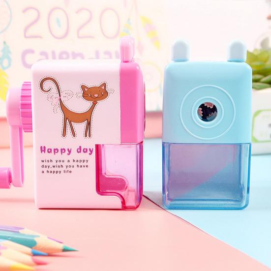 Pencil Cutter Labor-saving Anti-skid with Drawer Holder Comfortable Grip Cartoon Sharpening Detachable Rotary Pencil Sharpener Machine Accessories