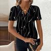 Damen Sommer Top Kurzarm Fit Shirt Frühlingsmode Freizeitkleidung Shirt V-Ausschnitt Kurzarm Top