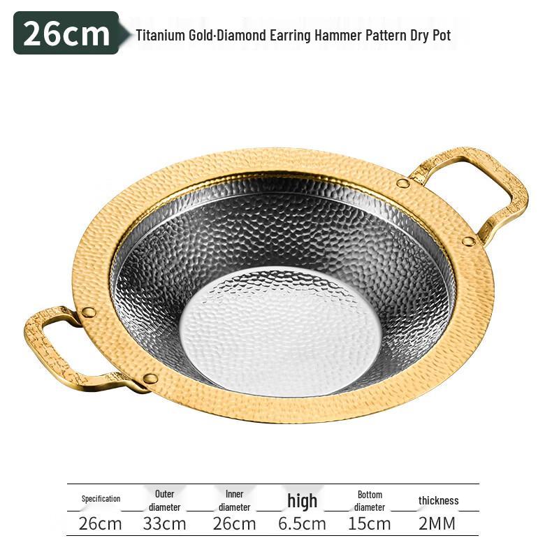 

304 Stainless Steel Hammered Divided Hot Pot