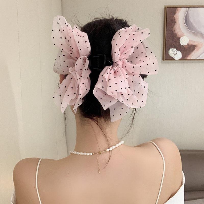 Fugitive Princess Satin Bow Hair Claw Clip - Elegant Updo Accessory