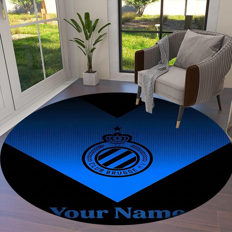 Club Brugge Kv Crest Custom Name Round Area Rug Carpet Rug For Living Room Bedroom Sofa Playroom Decor Nonslip Floor Mat
