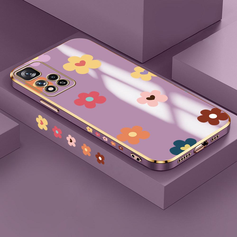 For Redmi Note 13 Pro 12 Pro 12S 11 Pro 11S 10S OPPO A38 A77s A96 Realme C33 C65 OnePlus Beautiful Flowers Soft Plated TPU Phone Case Cover