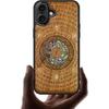 Carveit Magnetic Case for iPhone 16 Plus Case, Wood Artisan Engraved & Handmade Shell Inlaid, TPU Shockproof Cover, Compatible with MagSafe Wireless