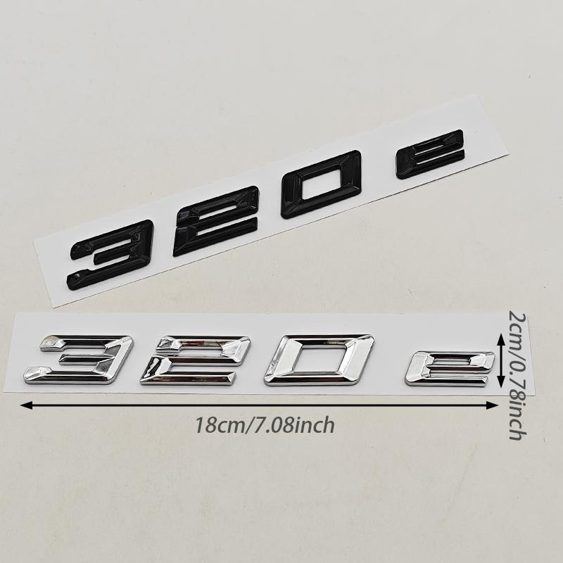 3D ABS Chrome Car Letters Logo 320e Rear Trunk Badge Emblem Sticker For BMW 3 Series EV 320e Auto Tail Marking Accessories
