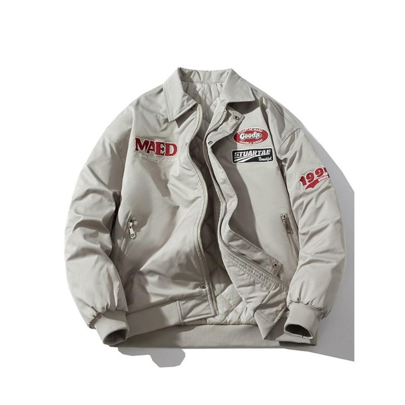 Autumn and Winter American Retro High Street Pilot Jacket Thickened Baseball Cotton Jacket Men and Women Lapel Work Jacket