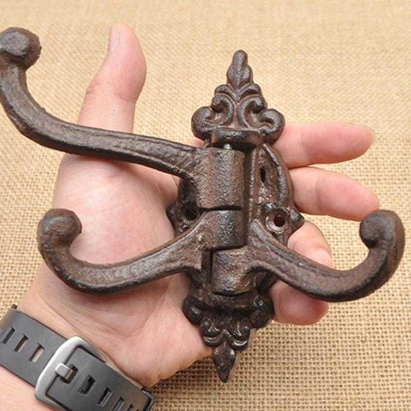 Flexible Position Cast Iron Wall Mount Hook Adjustable Arms Decoration For Home Decors And Practical Use