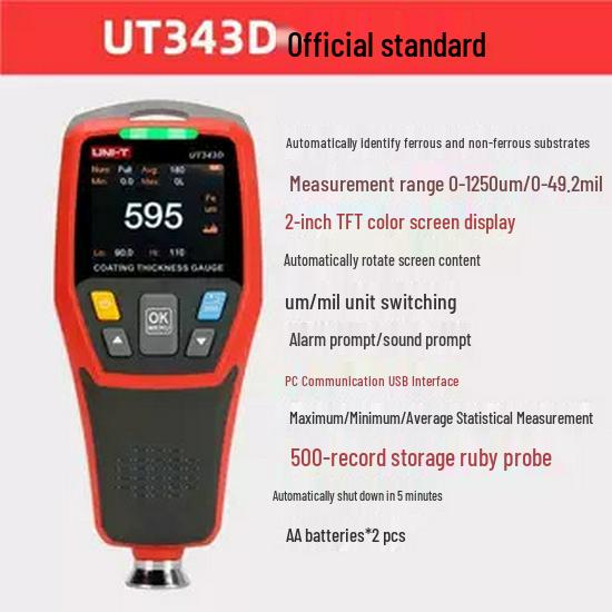 UNI-T UT343 Series Coating Thickness Gauge for Automotive, Marine, and Scientific Use