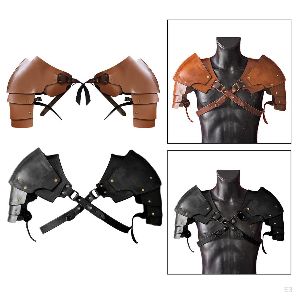 Faux Leather Medieval Shoulder Pauldron Adjustable Steampunk Pirate Cover Cape