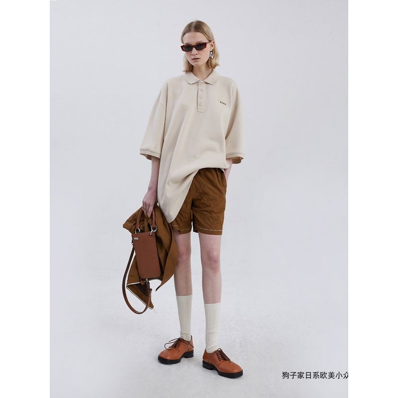 South Korea Niche Style Export Trendy New Arrival Easiest for Match Mid Waist Pure Color Minimalist Fashion Retro Tassel Shorts Women's
