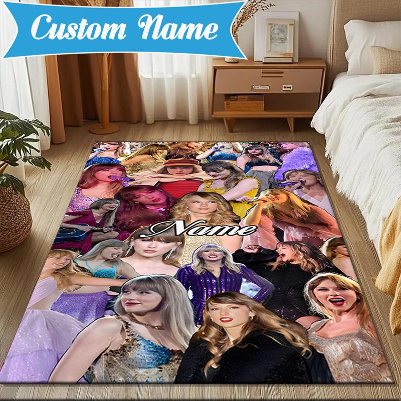 Custom Name Taylor Top singer Rug Game Carpet, Floor Mat for Bedroom Living Room Entryway Rug, Home Decor Idea Gift for Christmas birthday