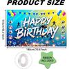 Glowing Soccer Happy Birthday Banner, Large Sports Backdrop for Outdoor Indoor Party Photo Booth