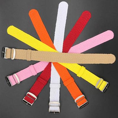 Cinturino per orologio Belen Perlon in nylon intrecciato, Misure 14-22MM, Design monopezzo