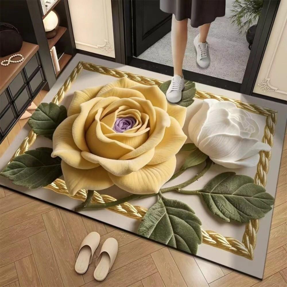 Special-shaped Flower Carpet Soft Bathroom Floor Mat Quick Dry Door Rug  Home Decoration