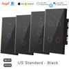 2 Way Smart RF433 Remote Control Wall Light Touch Switch Light Glass WiFi Tuya Smart Life US USA White Black Gold Alexa ON OFF