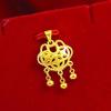Vietnam Sand Gold-Plated Rocking Horse Necklace with Small Brass Lock Pendant