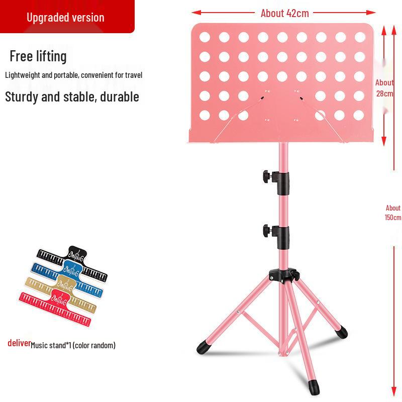 Bärbart hopfällbart höjdjusterbart notställ för gitarr, fiol, guzheng, erhu och mer