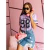 Summer Ladies T-Shirt Sports Style Short-Sleeved Y2k 2000s Fashion Casual Oversized Ladies Clothing