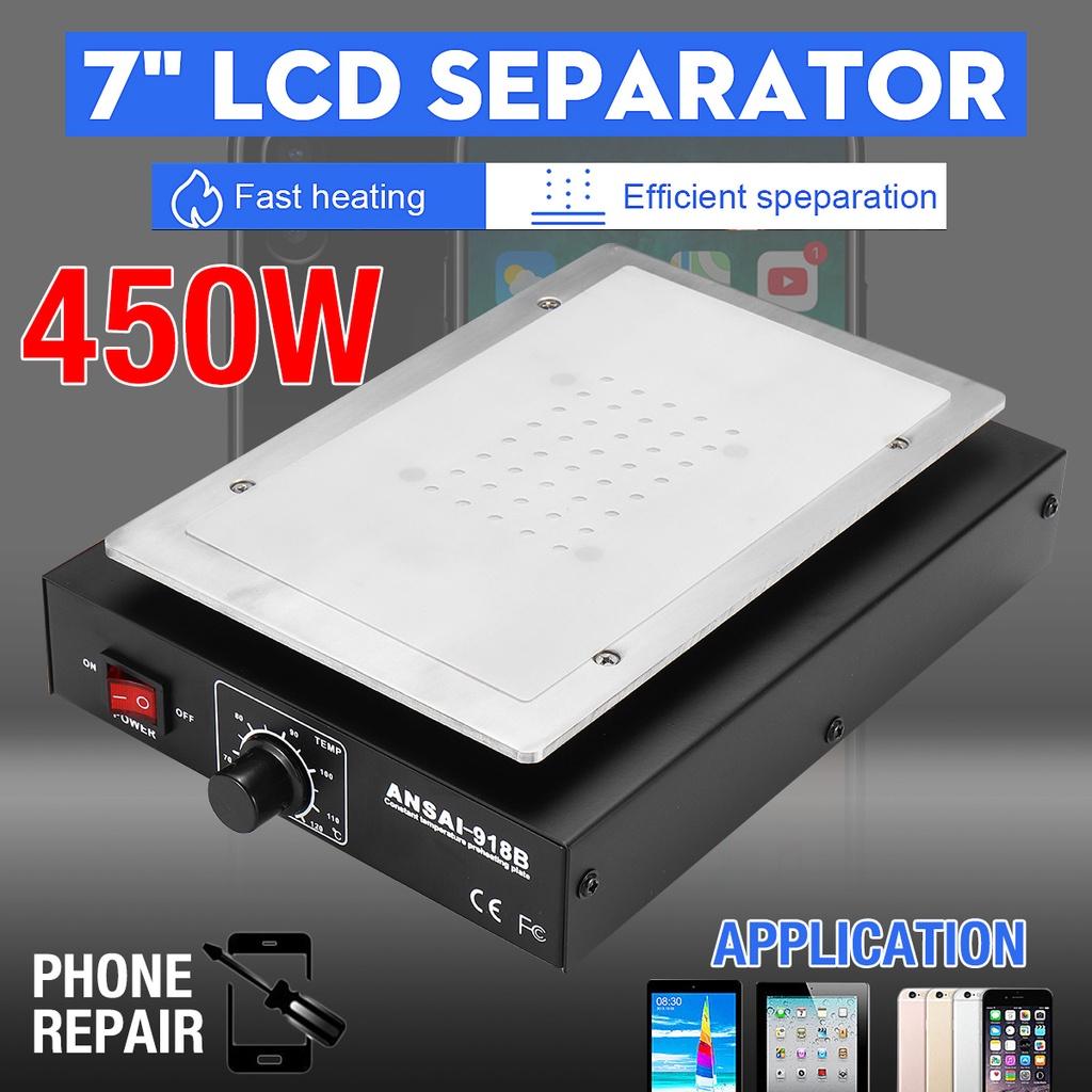 Piastra della piattaforma di riscaldamento per la rimozione del vetro della macchina per la riparazione del telefono in metallo con separatore dello schermo da 450 W per separatori dello schermo LCD