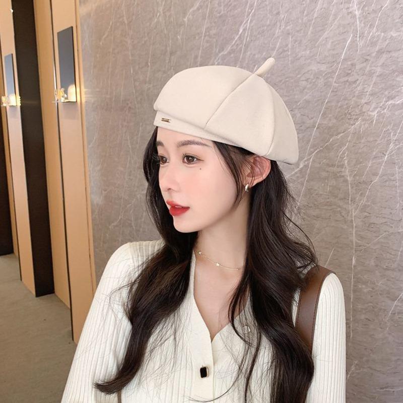 Women's Beret Painter Hat Solid Color Hat