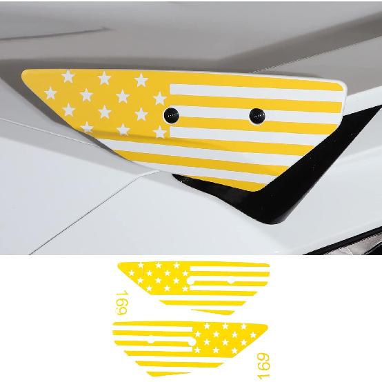Rear Wing Side American Flag Decals Compatible with Chevrolet Corvette C8 2020-2026, Spoiler Side Panel Sticker, American Flag Rear Wing Decal