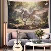 Cute Cool Horse Elements Peach Skin Tapestries 1pc Novelty Pattern Wall Hanging for Living room Bedroom Dorm Office